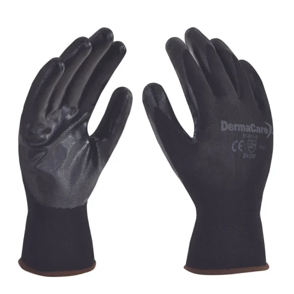 GUANTE NYLON PALMA NITRILO NEGRO LAMINADO 51-811 DERMACARE