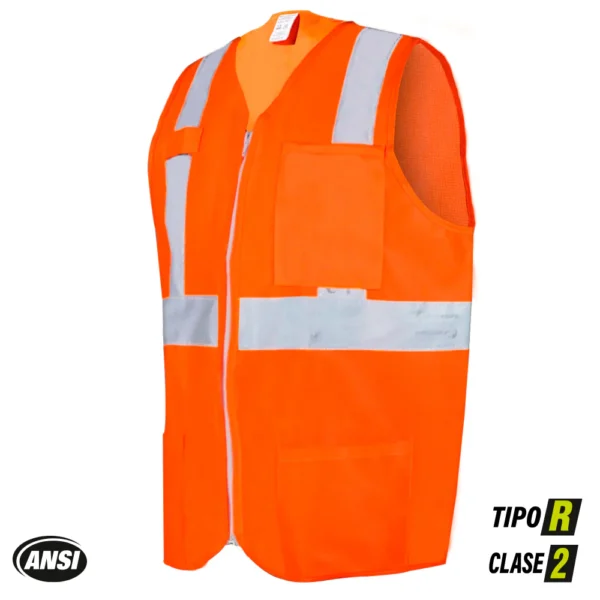CHALECO ALTA VISIBILIDAD NARANJA CON REFLEJANTE SR-1020ANCR JYRSA